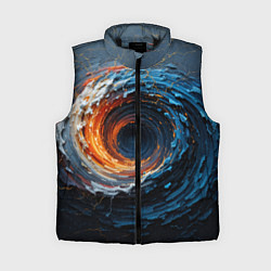 Женский жилет Краска синяя и оранжевая в форме вихря