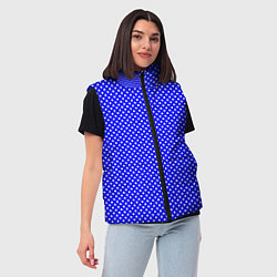 Женский жилет Синий в мелкий квадратик паттерн, цвет: 3D-светло-серый — фото 2
