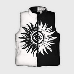 Женский жилет Солнце черно-белое