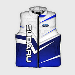 Женский жилет Субару - белый и синий, цвет: 3D-черный