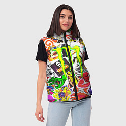 Женский жилет Monster energy стикеры бренды, цвет: 3D-черный — фото 2