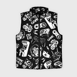 Женский жилет Retro gamer pattern, цвет: 3D-черный