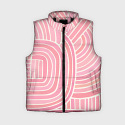 Женский жилет Абстрактный узор розовый, цвет: 3D-черный