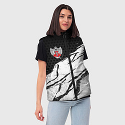 Женский жилет Федерация бокса России - белый затертый, цвет: 3D-черный — фото 2