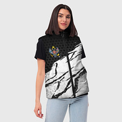 Женский жилет Российская империя - потертости, цвет: 3D-черный — фото 2