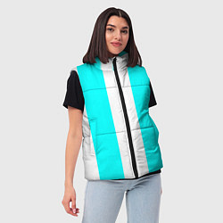 Женский жилет Color blue and white, цвет: 3D-черный — фото 2