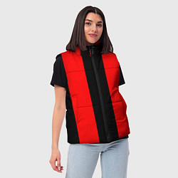 Женский жилет Color red and black, цвет: 3D-черный — фото 2