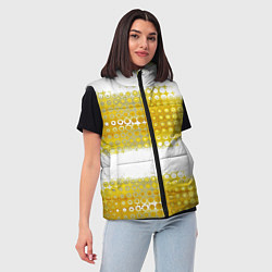 Женский жилет Узорчатые золотые полосы, цвет: 3D-черный — фото 2