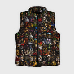 Женский жилет Дисайплс 2 - Портреты юнитов паттерн, цвет: 3D-черный