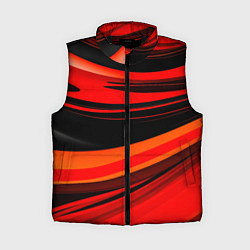Женский жилет Красно-оранжевая абстракция, цвет: 3D-черный