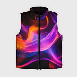 Женский жилет Разноцветный неоновый огонь, цвет: 3D-черный