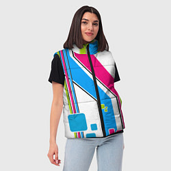 Женский жилет Цветное абстрактное искусство, цвет: 3D-черный — фото 2