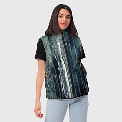 Женский жилет Абстракция вертикальные полосы, цвет: 3D-черный — фото 2