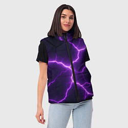 Женский жилет Фиолетовые молнии, цвет: 3D-черный — фото 2