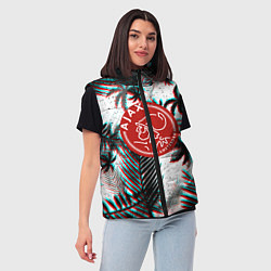 Женский жилет Ajax тропики глитч, цвет: 3D-черный — фото 2