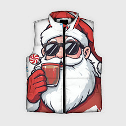 Женский жилет Санта Клаус в стильных солнцезащитных очках, цвет: 3D-черный
