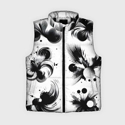Женский жилет Чёрно-белая абстракция нейроарт, цвет: 3D-черный