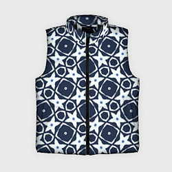 Женский жилет Звезды и ромбы на синем, цвет: 3D-черный