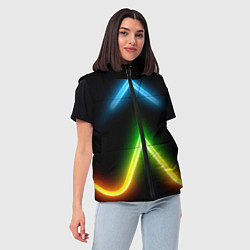 Женский жилет Neon multicolored lines, цвет: 3D-черный — фото 2