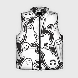 Женский жилет Весёлые призраки, цвет: 3D-черный