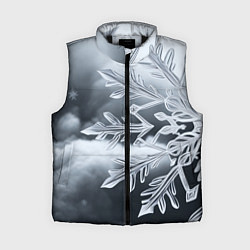 Женский жилет Снежинка на черно белое, цвет: 3D-черный