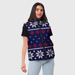 Женский жилет Вязаный новогодний узор, цвет: 3D-черный — фото 2