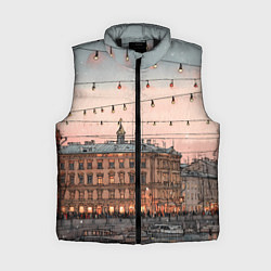 Женский жилет Новогодний зимний Питер, цвет: 3D-черный