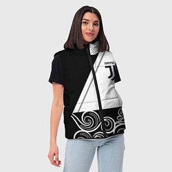 Женский жилет Ювентус геометрия полосы текстура, цвет: 3D-черный — фото 2