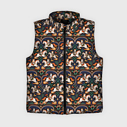 Женский жилет Новогодние коты всадники на лошади