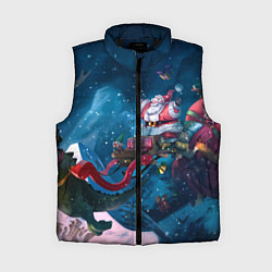 Женский жилет Санта с динозавром