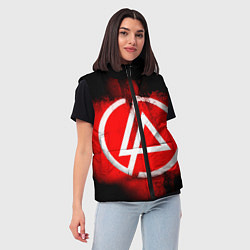 Женский жилет Linkin Park: Red style, цвет: 3D-светло-серый — фото 2