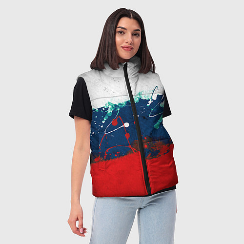 Женский жилет Триколор РФ / 3D-Светло-серый – фото 3