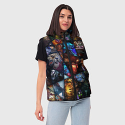 Женский жилет Dota 2: All Pick, цвет: 3D-светло-серый — фото 2