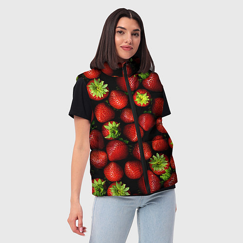 Женский жилет Клубничка / 3D-Светло-серый – фото 3