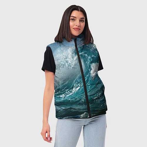 Женский жилет Волна / 3D-Светло-серый – фото 3