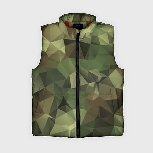 Женский жилет Полигональный камуфляж / 3D-Красный – фото 1