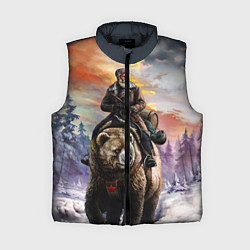Женский жилет Красноармеец на медведе, цвет: 3D-черный
