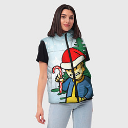 Женский жилет Fallout Christmas, цвет: 3D-светло-серый — фото 2