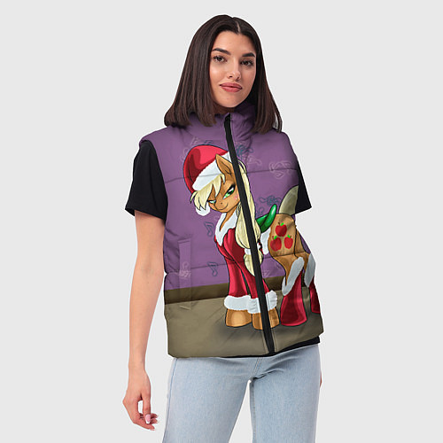 Женский жилет Pinky Pie: Xmas / 3D-Светло-серый – фото 3