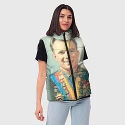 Женский жилет Гагарин в орденах, цвет: 3D-черный — фото 2