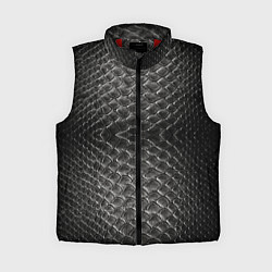 Женский жилет Черная кожа, цвет: 3D-красный