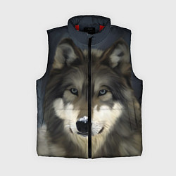 Женский жилет Зимний волк, цвет: 3D-красный