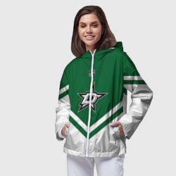 Ветровка с капюшоном женская NHL: Dallas Stars, цвет: 3D-белый — фото 2