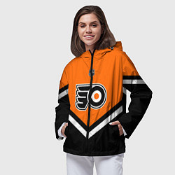 Ветровка с капюшоном женская NHL: Philadelphia Flyers, цвет: 3D-черный — фото 2