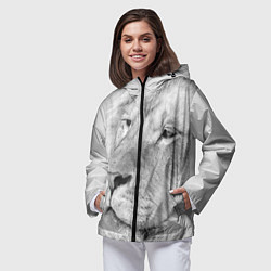 Ветровка с капюшоном женская Мудрый лев, цвет: 3D-черный — фото 2