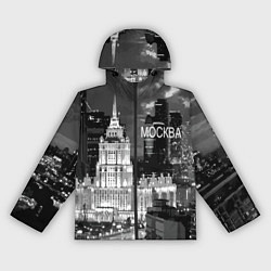 Ветровка с капюшоном женская Огни ночной Москвы, цвет: 3D-черный