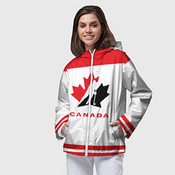 Ветровка с капюшоном женская Canada Team, цвет: 3D-белый — фото 2