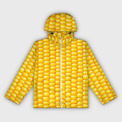 Ветровка с капюшоном женская Сладкая вареная кукуруза, цвет: 3D-белый