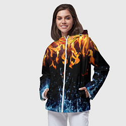 Ветровка с капюшоном женская Две стихии, цвет: 3D-белый — фото 2