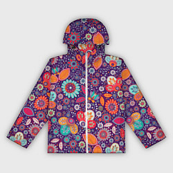 Ветровка с капюшоном женская Цветочный взрыв, цвет: 3D-белый
